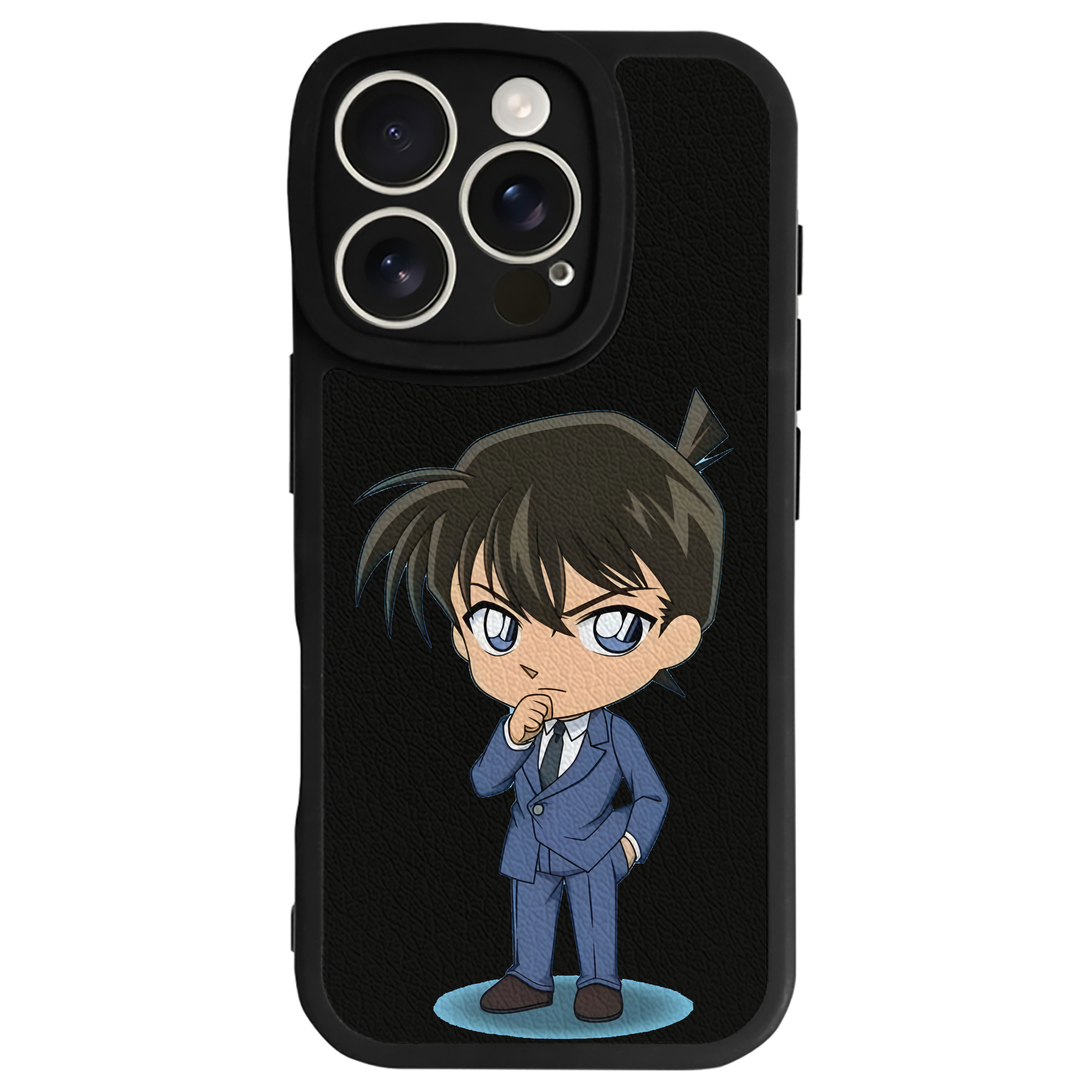 （画像用） 名探偵コナン 江戸川 コナン Detective Conan Conan Edogawa 【iPhone 16シリーズ対応】シリコンスマホケース（レザー調） 材質：シリコン